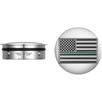 FIGURATI DESIGNS Swing Arm Covers Green Line American Flag Custom Reversed FD72AFGLSS