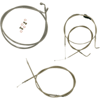 LA CHOPPERS Handlebar Cable/Brake Line Kit 15" 17" Ape Hanger Handlebars Stainless Steel LA8005KT16