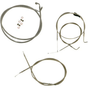 LA CHOPPERS Handlebar Cable/Brake Line Kit 15" 17" Ape Hanger Handlebars Stainless Steel LA8005KT16