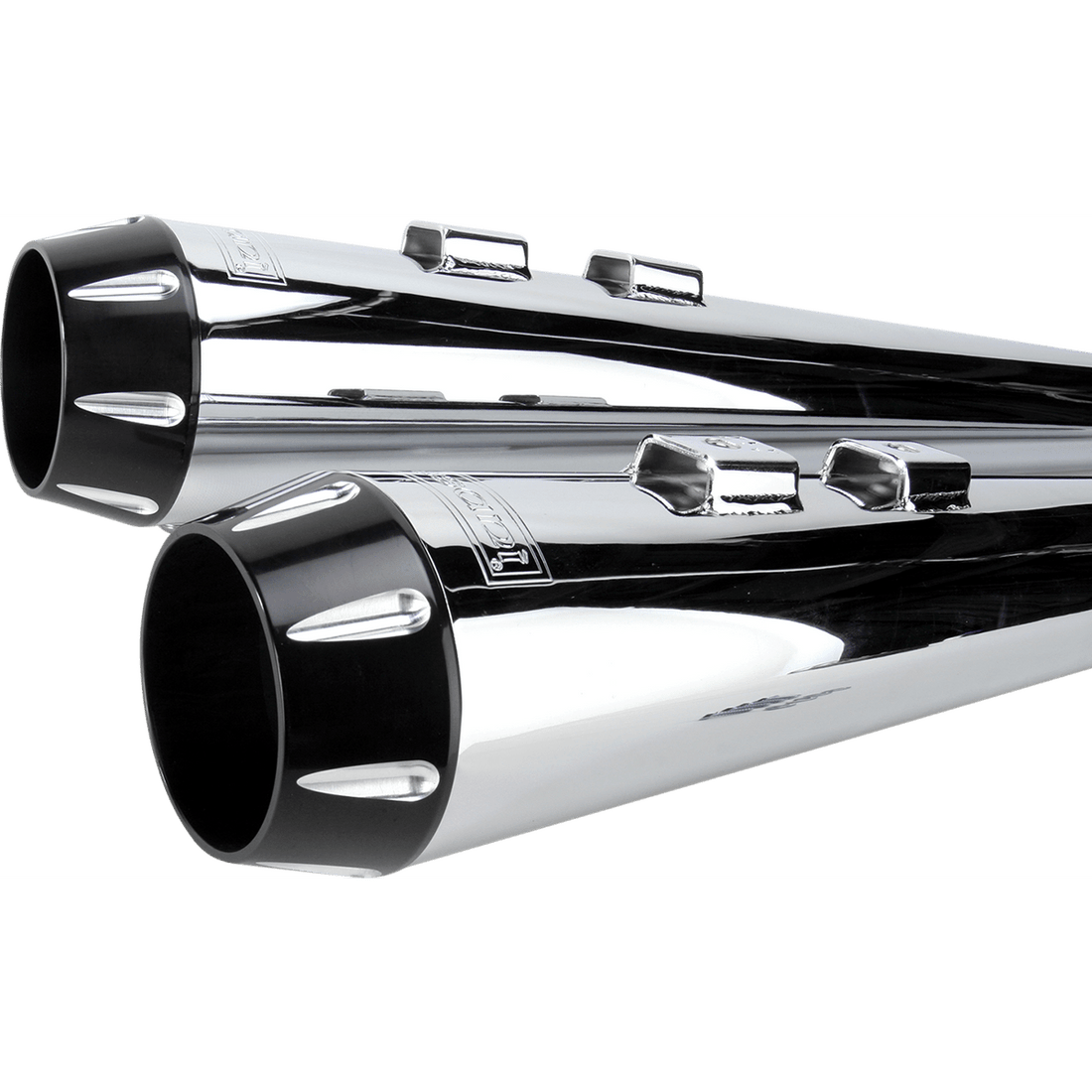 BASSANI XHAUST Megaphone Mufflers Chr/Blk Fluted Performance Baffle FLH517RL