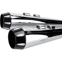 BASSANI XHAUST Megaphone Mufflers Chr/Blk Fluted Performance Baffle FLH517RL