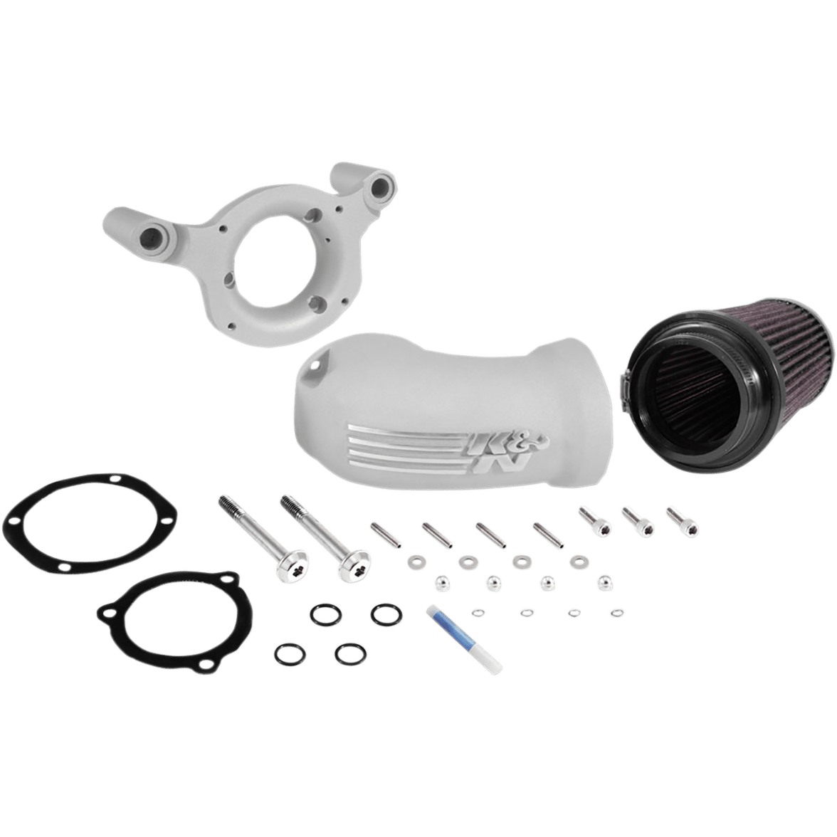 K & N Aircharger® Intake System with Cast Aluminum Intake Tube Satin Silver 571137S