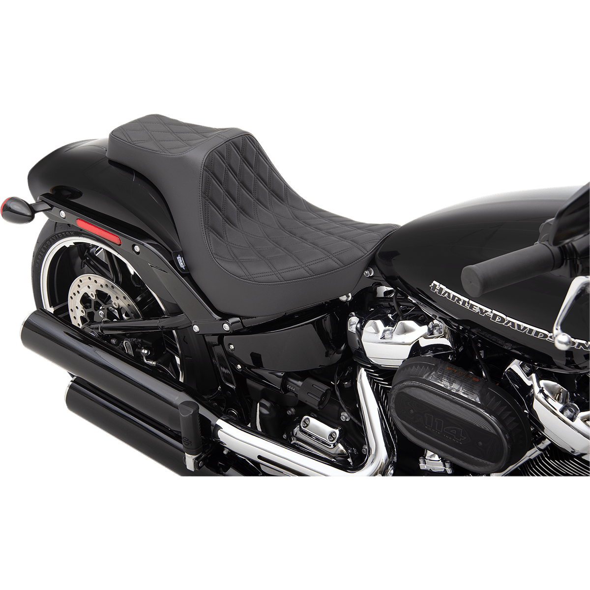 DRAG SPECIALTIES Predator III Seat Double Diamond Black Stitching FXBR/S '18-'22