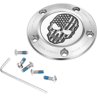 FIGURATI DESIGNS Timing Cover 5 Hole Skull Contrast Cut Stainless Steel FD27TC5HSS