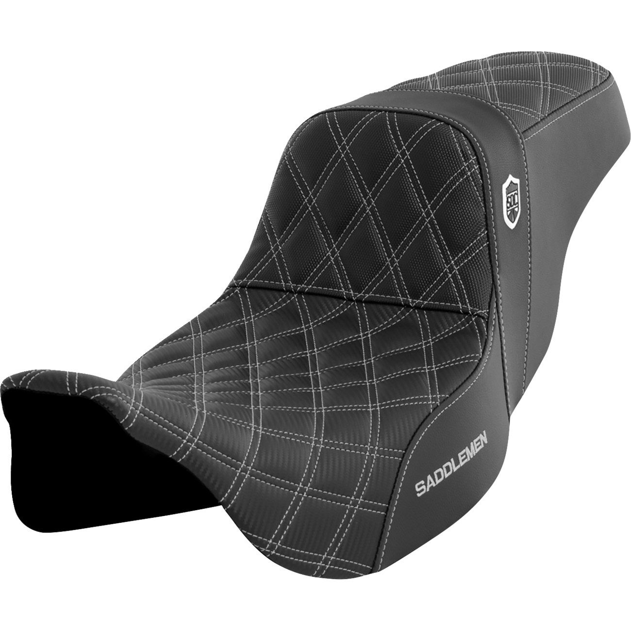 SADDLEMEN Pro Series SDC Performance Seat without Backrest Silver Stitch FLH/FLT '08-'23 SC80807SIL