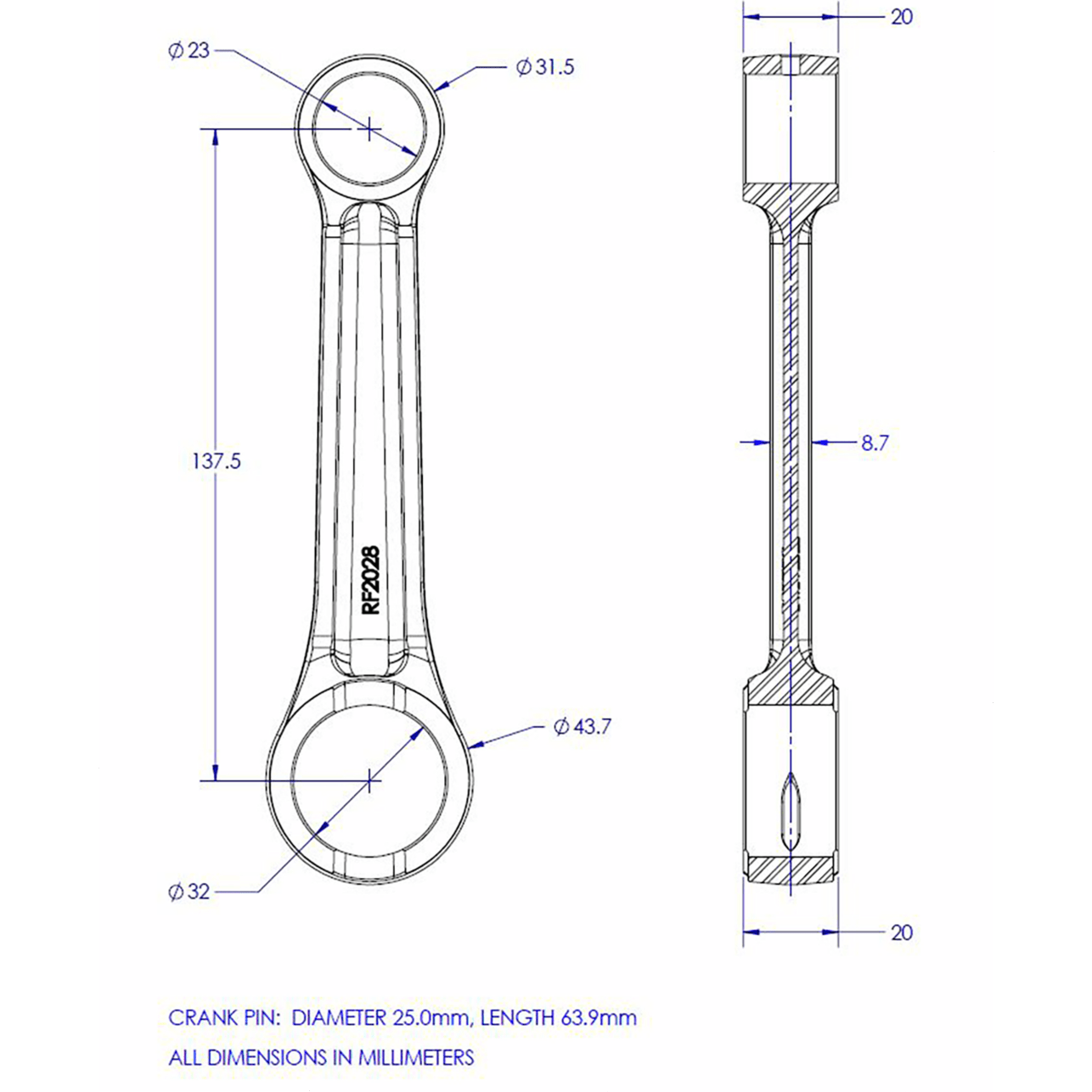 VINTCO Connecting Rod Kit KR2028