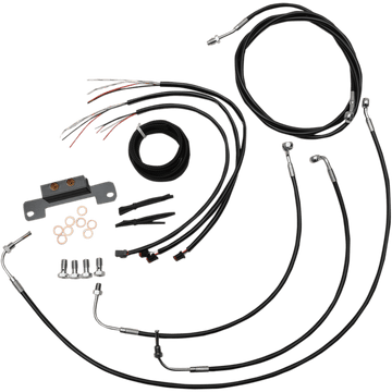 LA CHOPPERS Handlebar Cable/Brake Line Kit Complete Mini Handlebars Black Vinyl LA8055KT208B