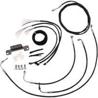 LA CHOPPERS Handlebar Cable/Brake Line Kit Complete 15" 17" Handlebars Black Vinyl LA8055KT216B