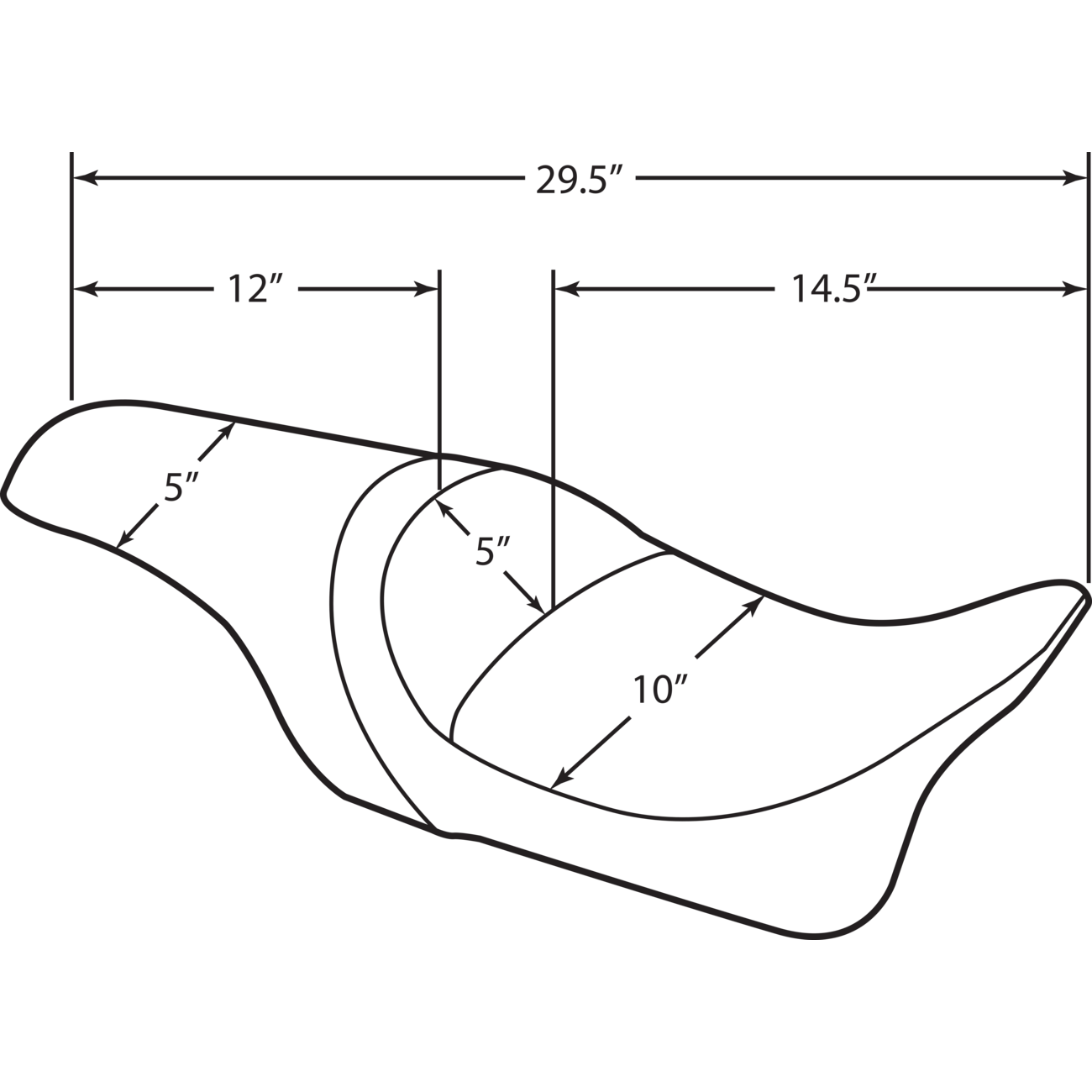 DRAG SPECIALTIES Predator Seat Smooth FLHR '94-'96