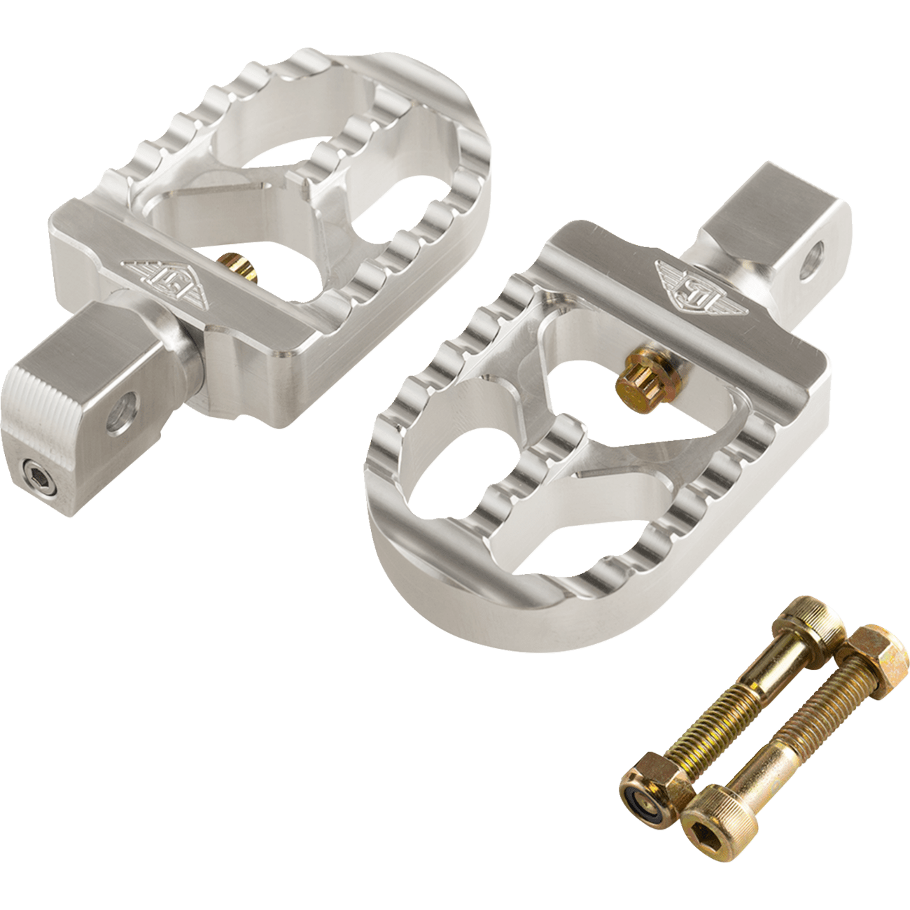 JOKER MACHINE Serrated Footpegs Silver- Short 08578