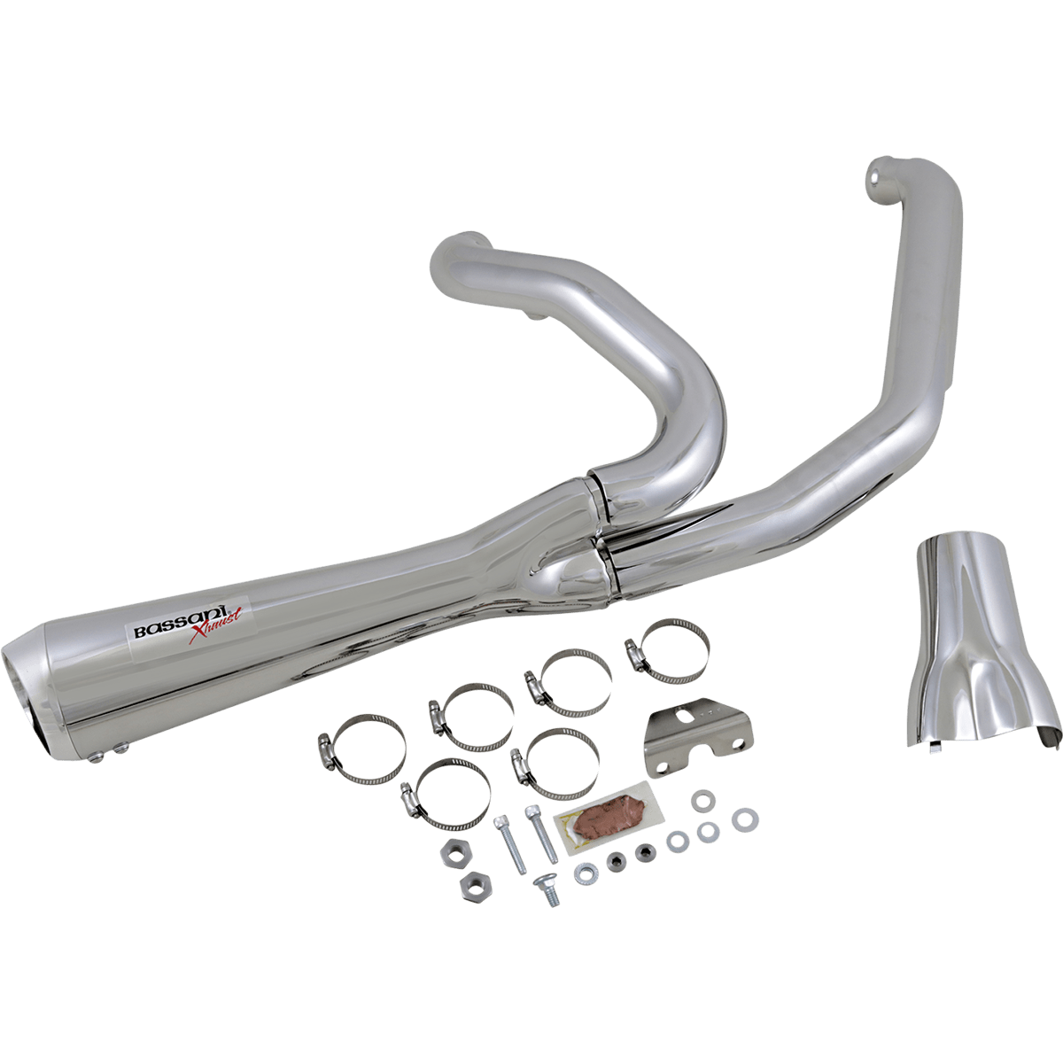 BASSANI XHAUST Short 2:1 Exhaust for FL Chrome 1F42R