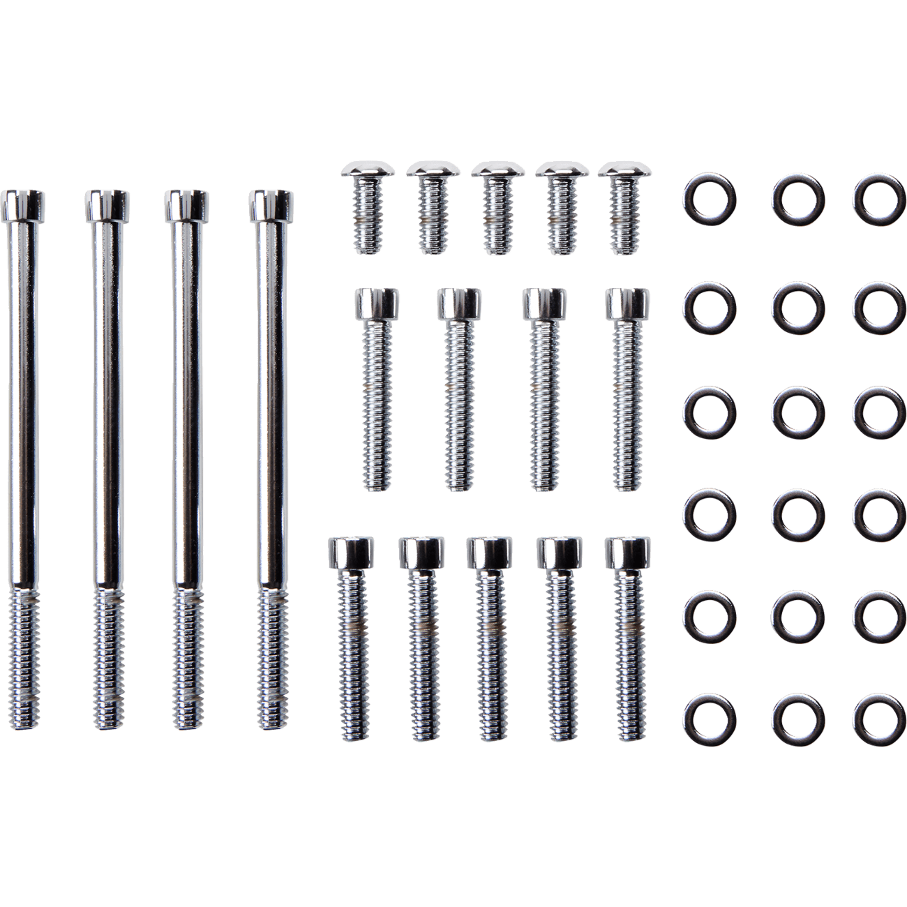 GARDNER-WESTCOTT Bolt Kit Primary/Derby Cover Socket-Head Chrome P101508