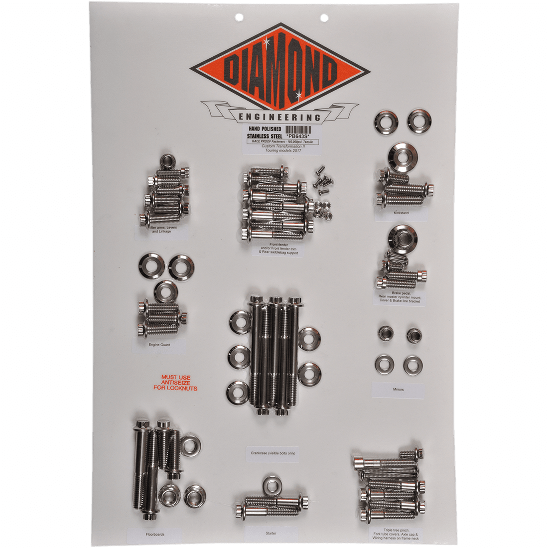 DIAMOND ENGINEERING Bolt Kit Transformation 12-Point Touring