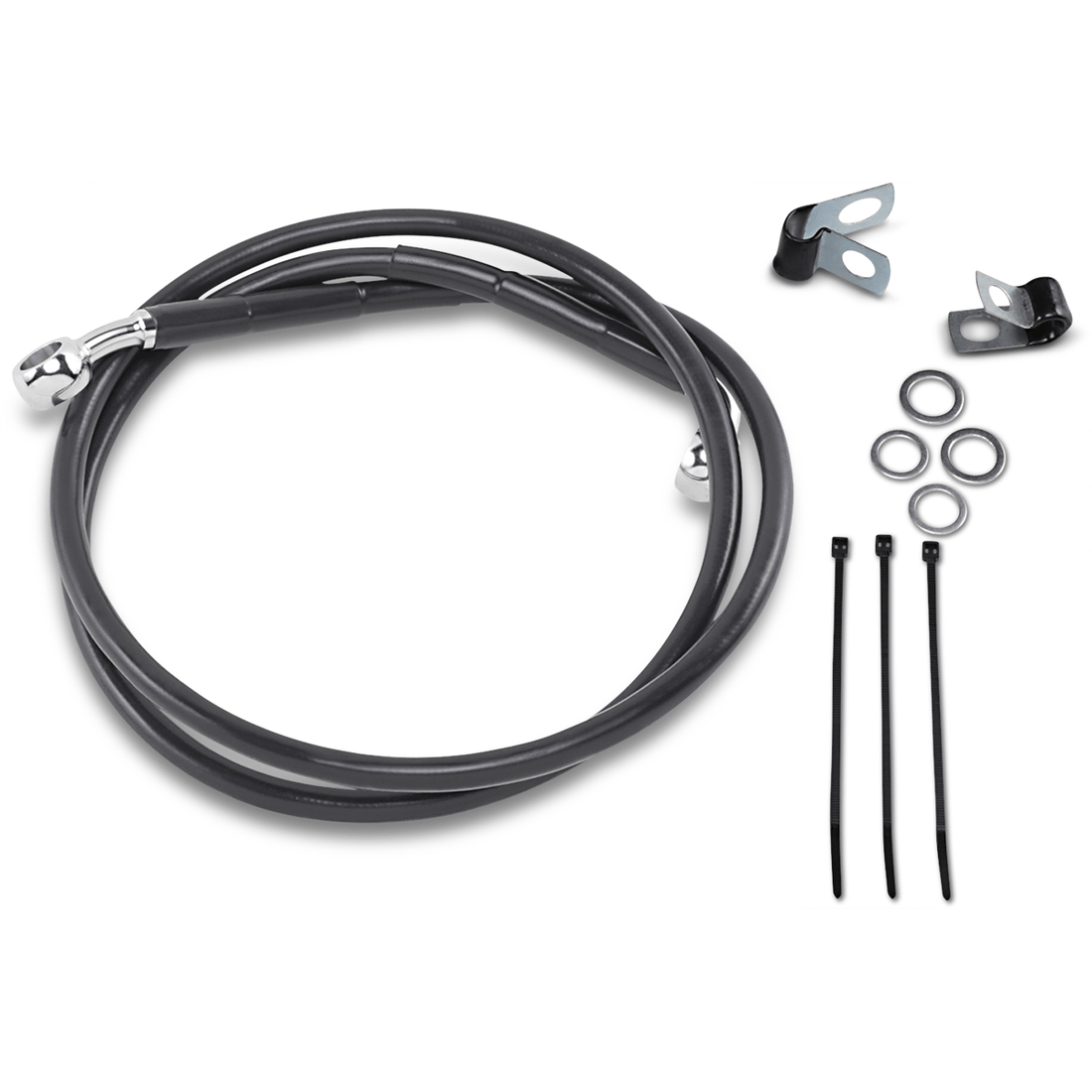 DRAG SPECIALTIES Brake Line Front Black +2"