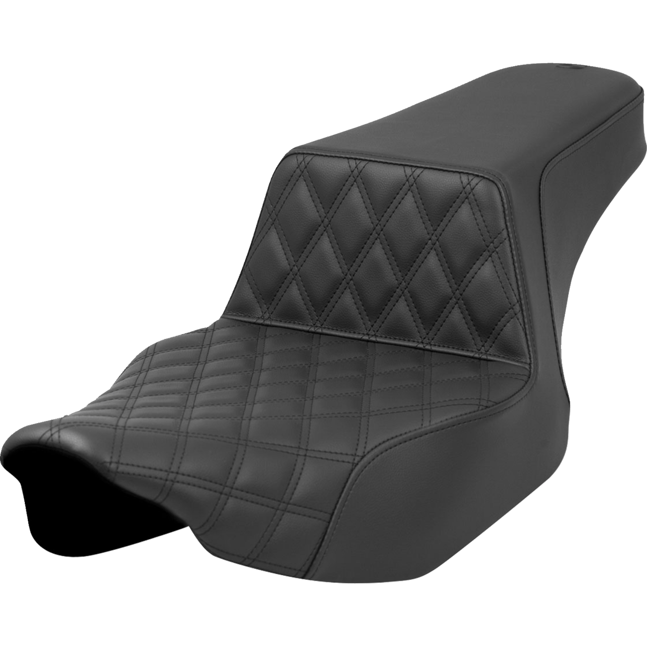 SADDLEMEN Step-Up Seat Front Lattice Stitch Black Extended Reach Street Glide/Road Glide 82307E172