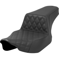 SADDLEMEN Step-Up Seat Front Lattice Stitch Black Extended Reach Street Glide/Road Glide 82307E172