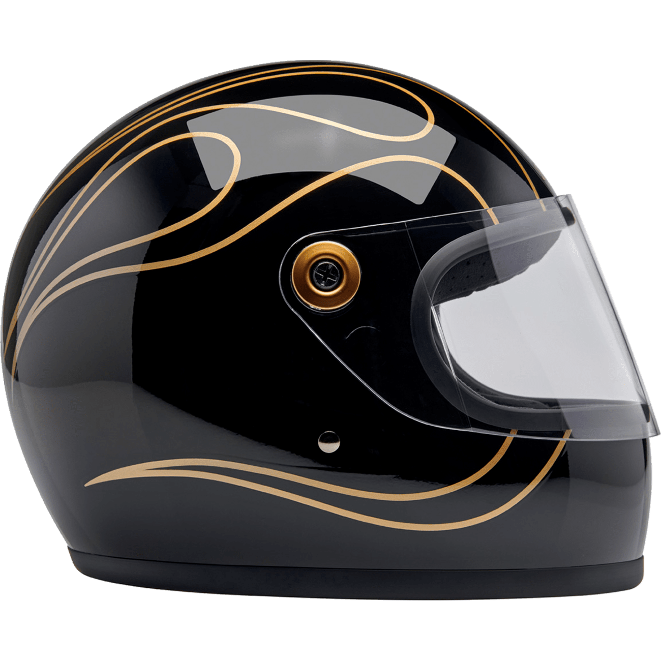 BILTWELL Gringo S Helmet Gloss Black Flames XS 1003567501