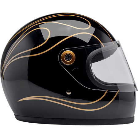 BILTWELL Gringo S Helmet Gloss Black Flames Large 1003567504