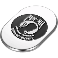 FIGURATI DESIGNS Antenna Cover Right Rear Fender POW-MIA -Chrome