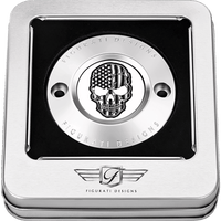 FIGURATI DESIGNS Timing Cover 2 Hole Skull Contrast Cut Stainless Steel FD27TC2HSS