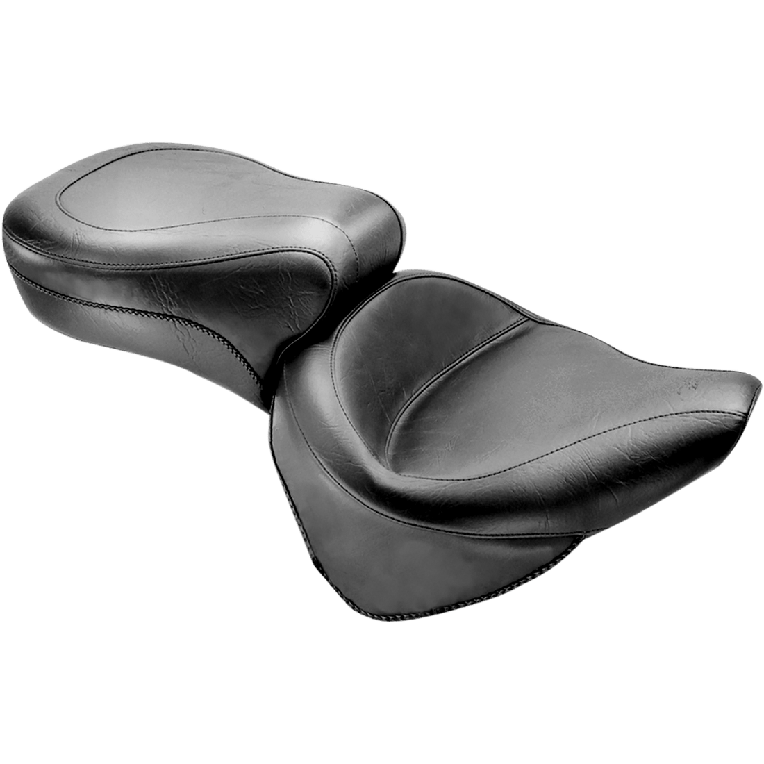 MUSTANG Vintage Style Seat Wide Smooth Black Softail 75735