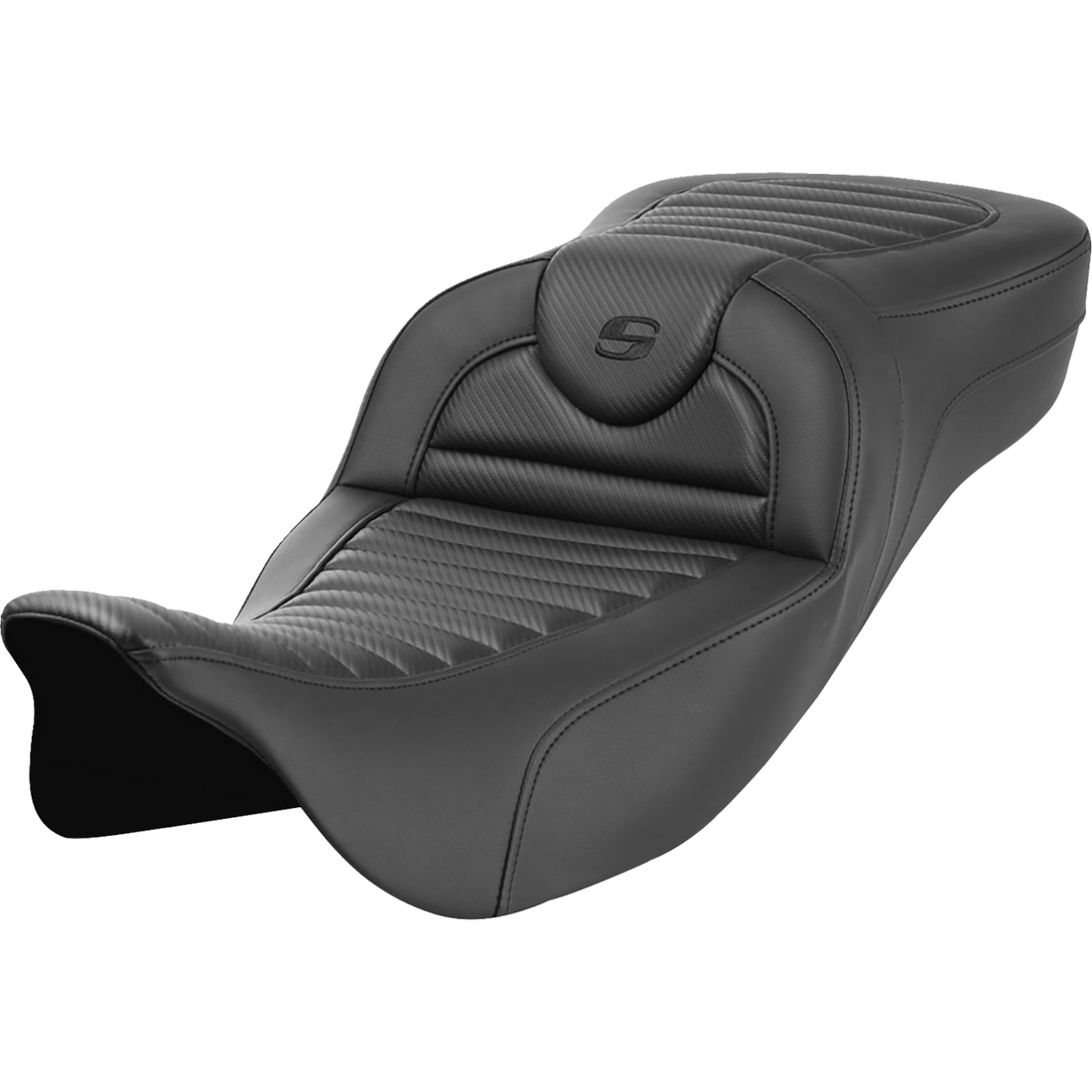 SADDLEMEN Roadsofa™ Extended Reach Seat without Backrest Tuck-n-Roll Carbon Fiber FL '08-'23