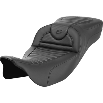 SADDLEMEN Roadsofa™ Extended Reach Seat without Backrest Tuck-n-Roll Carbon Fiber FL '08-'23