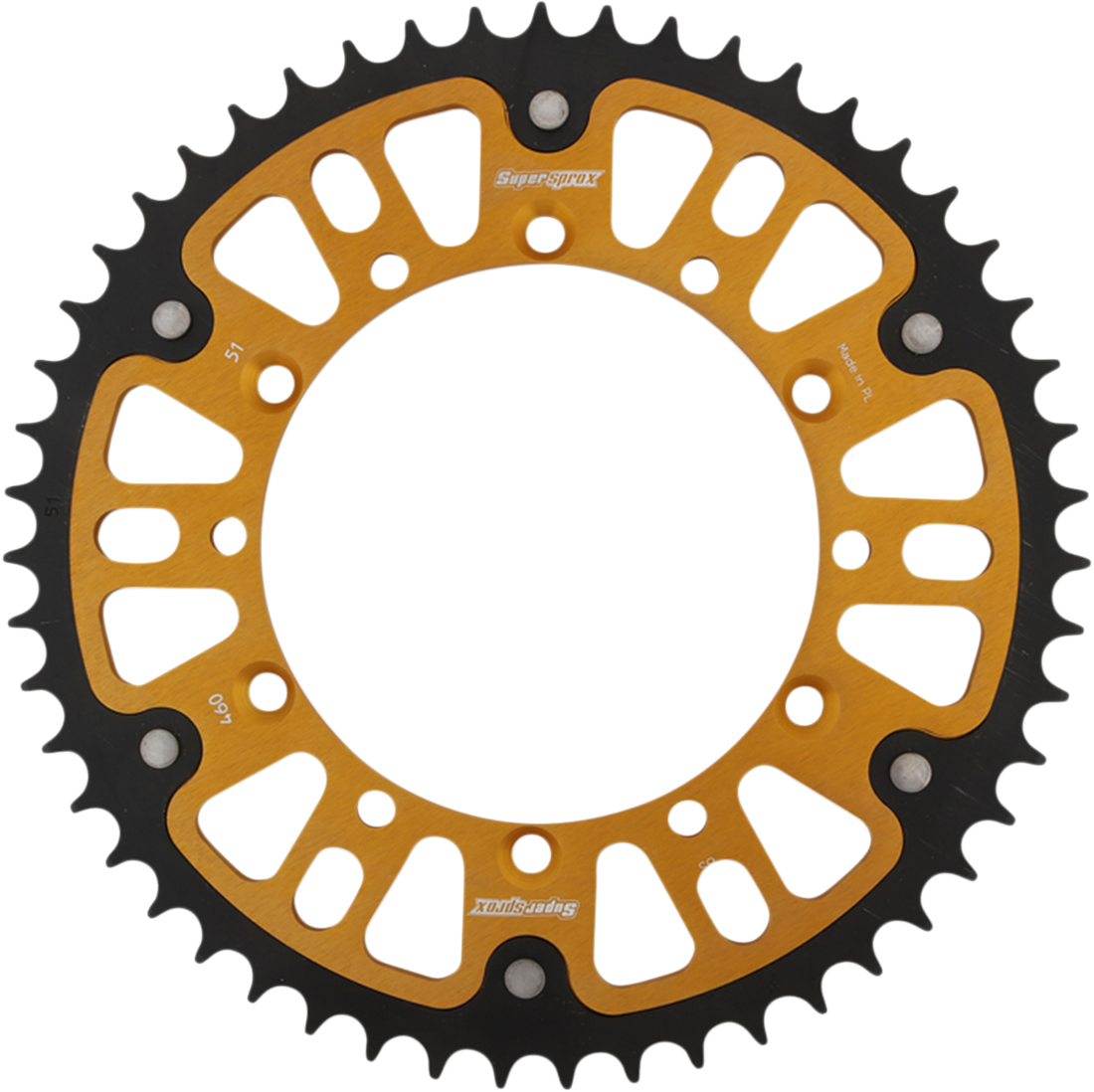 SUPERSPROX Stealth Rear Sprocket 51 Tooth Gold Kawasaki/Suzuki RST46051GLD