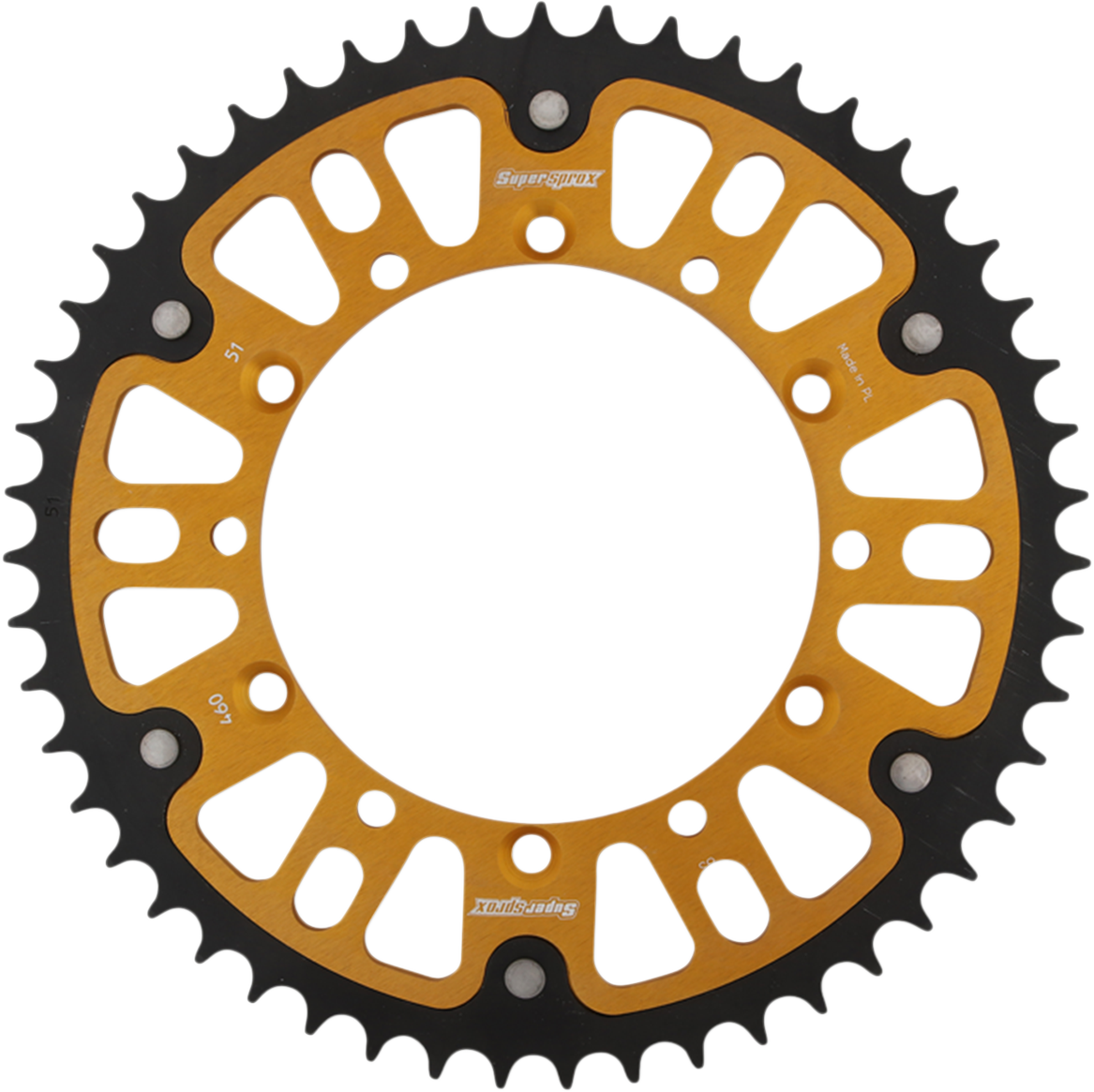 SUPERSPROX Stealth Rear Sprocket 51 Tooth Gold Kawasaki/Suzuki RST46051GLD