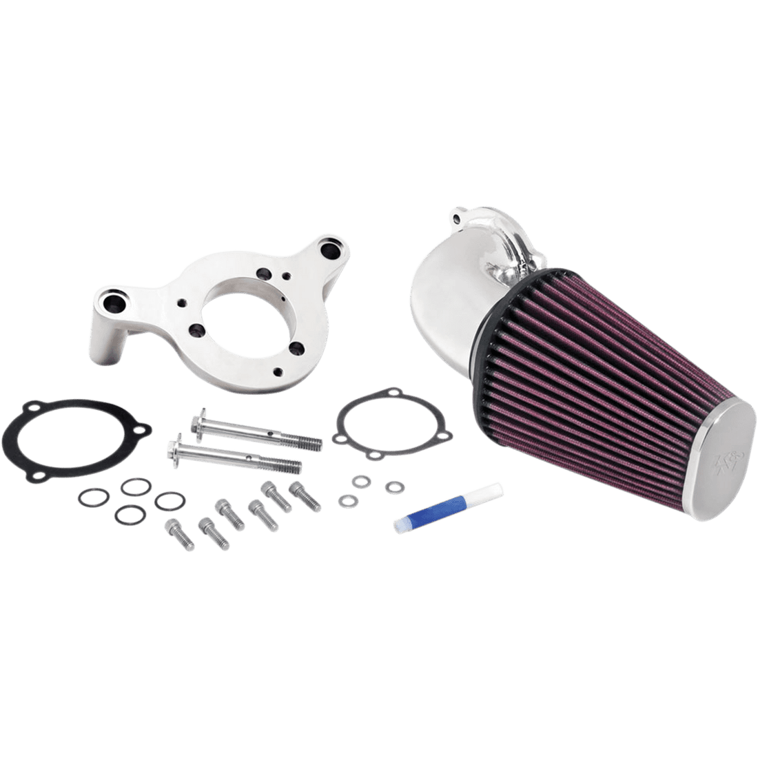 K & N Aircharger® Intake System with Mandrel-Bent Aluminum Intake Tube Kit Bright Chrome 571125P