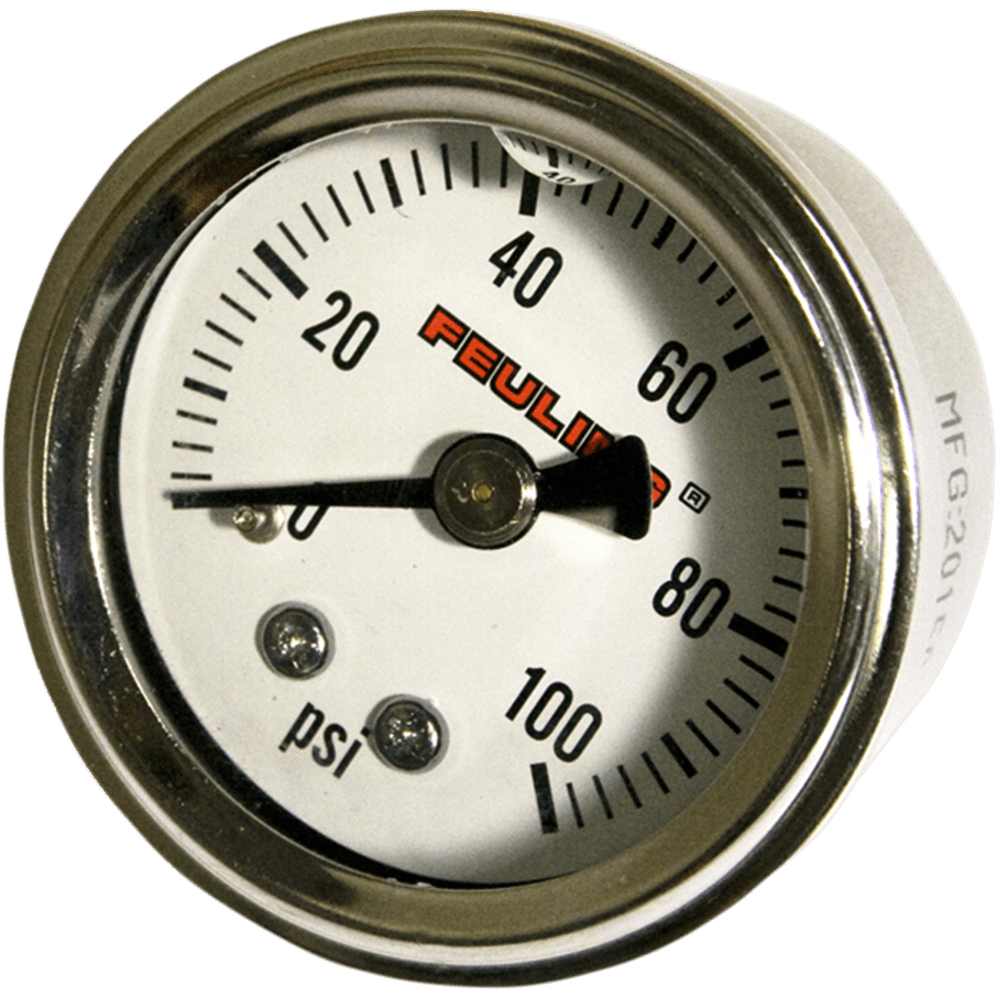 FEULING OIL PUMP CORP. Oil Pressure Gauge 1.5" Dial Back Port White Face