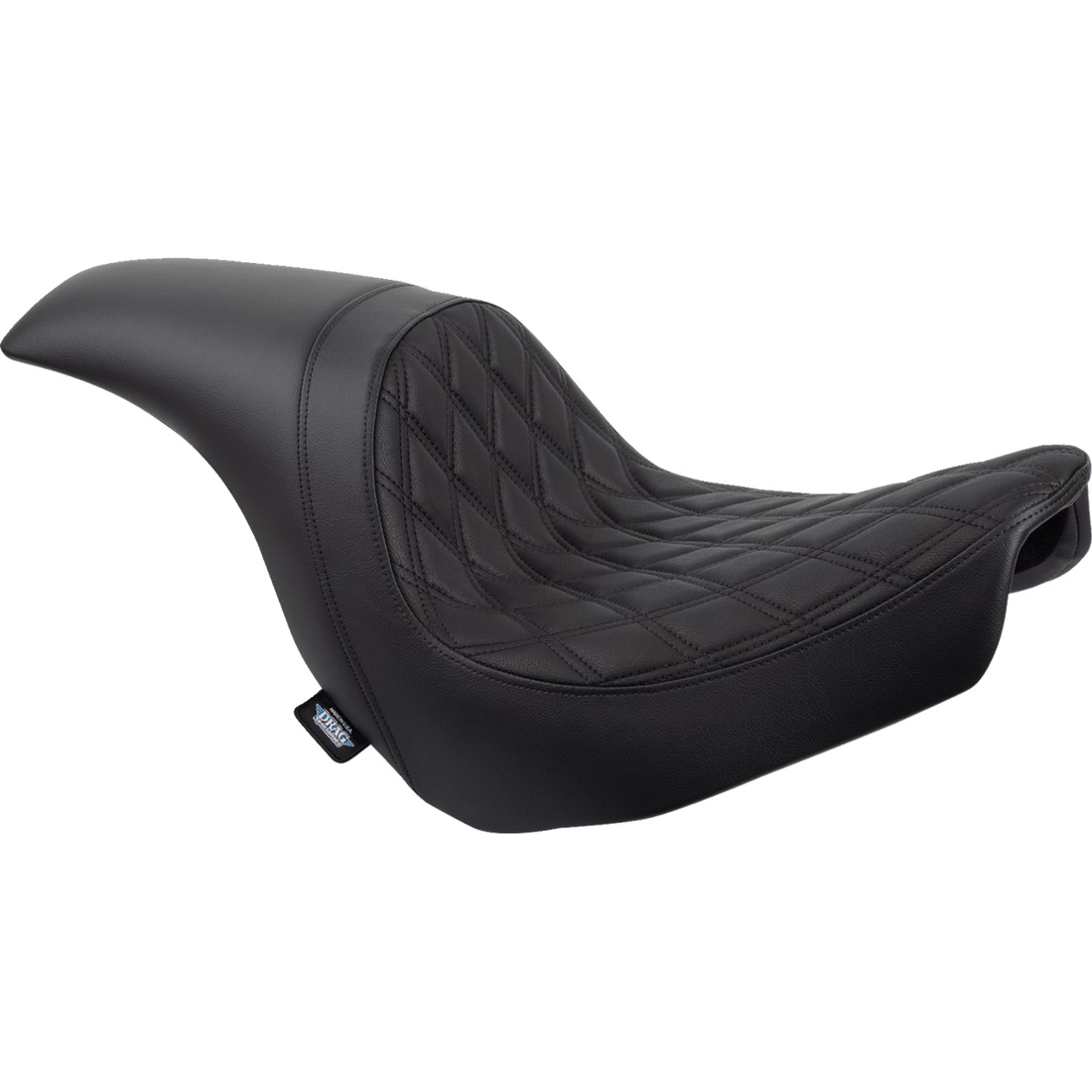 DRAG SPECIALTIES Predator Seat Double Diamond w/ Black Sitching Vinyl FLSB/FXLR '18-'23