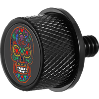 FIGURATI DESIGNS Seat Mounting Knob Black Sugar Skull