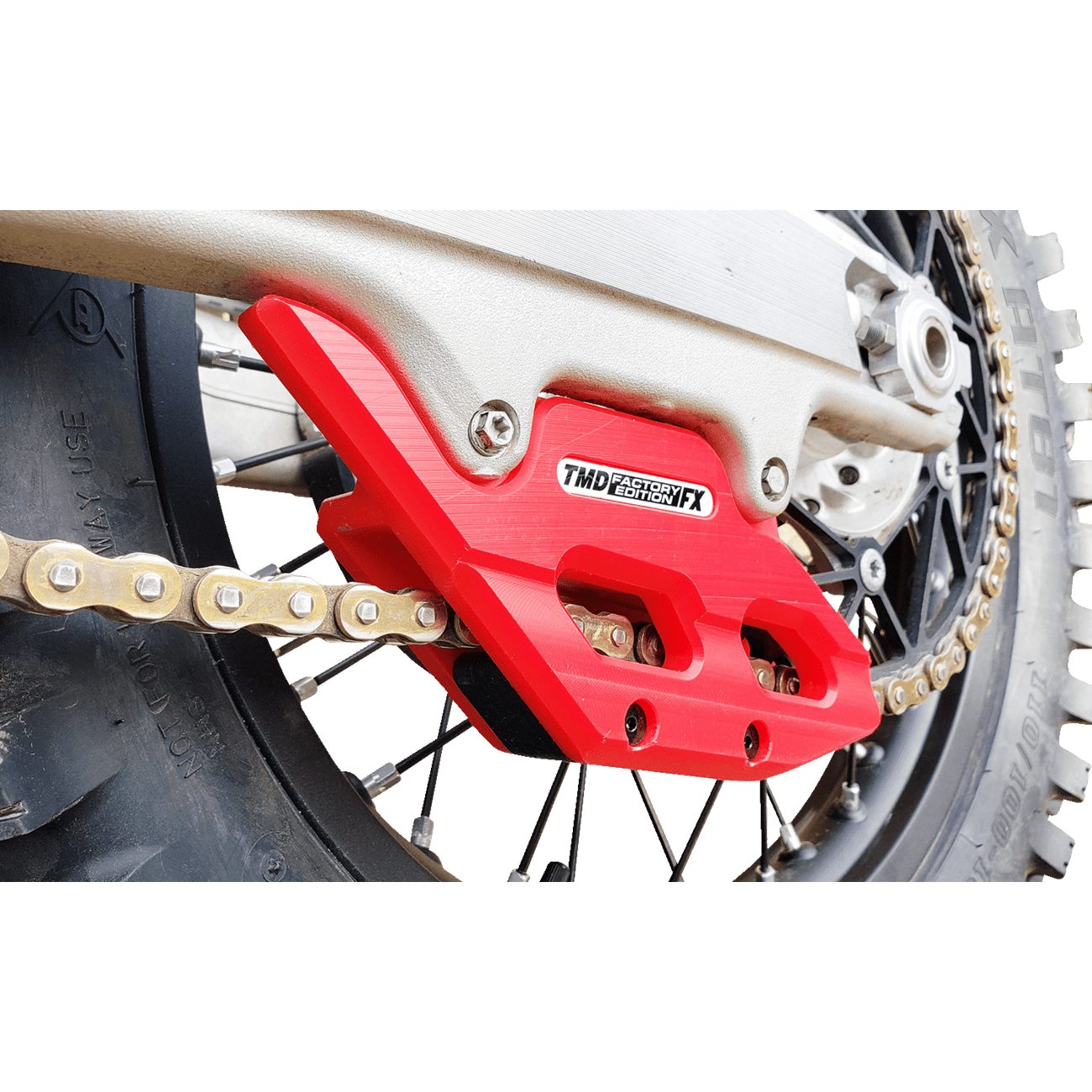 T.M. DESIGNWORKS Factory Edition Chain Guide With Replacement Wear Pad Red RCGKT5RD