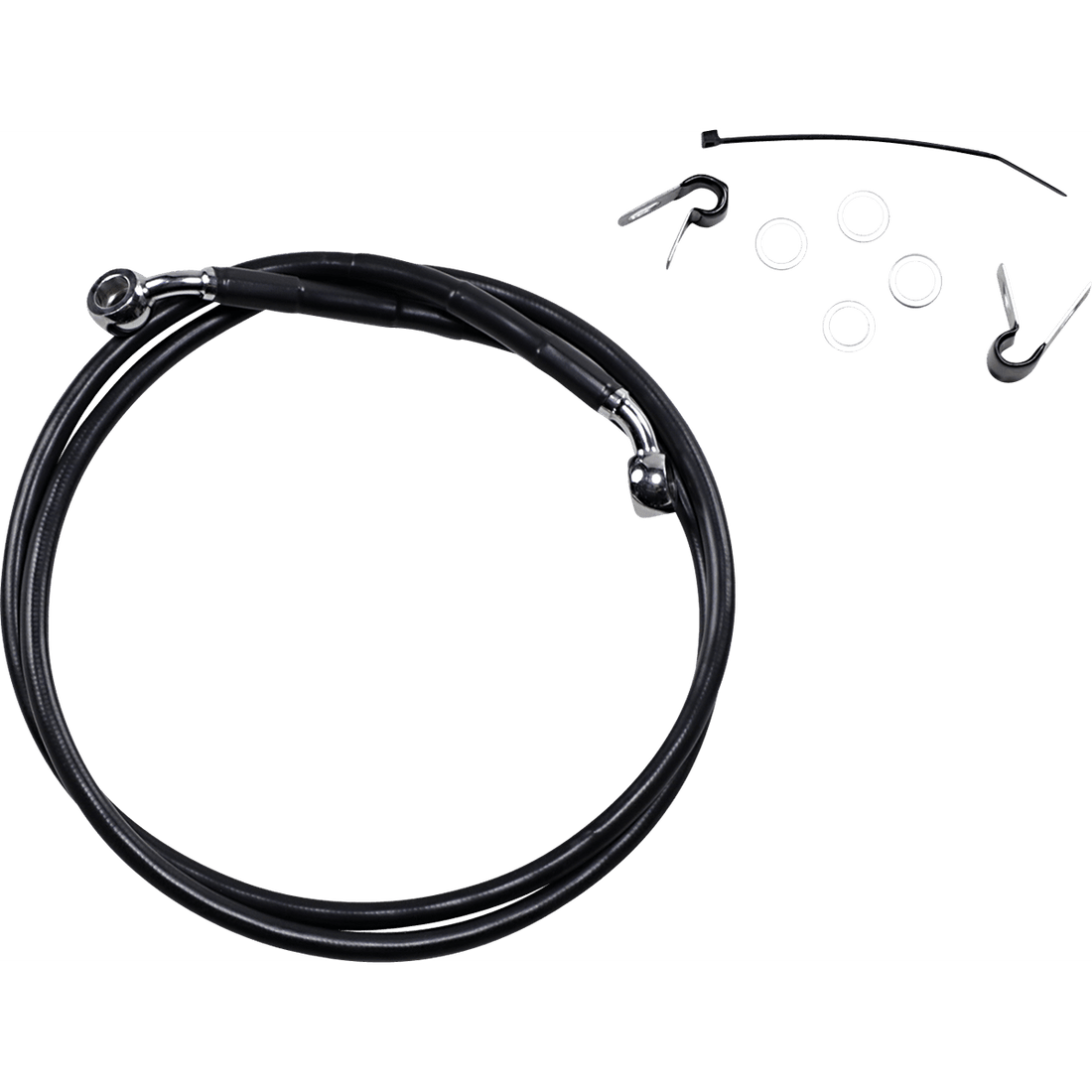 DRAG SPECIALTIES Brake Line Front Black +10" XL