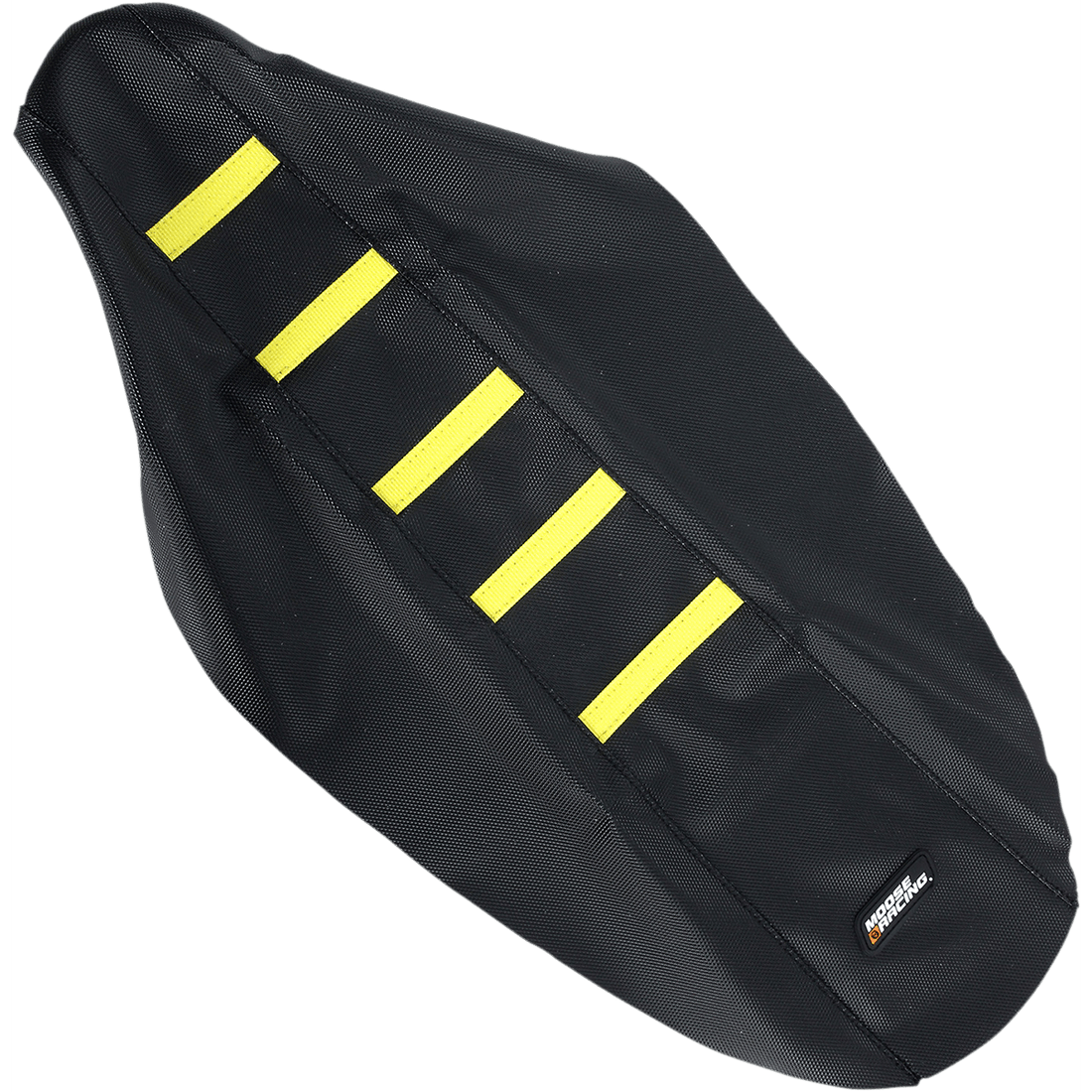 MOOSE RACING Ribbed Seat Cover Black Cover/Yellow Ribs Suzuki