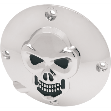 DRAG SPECIALTIES Skull Derby Cover Chrome 4-Hole