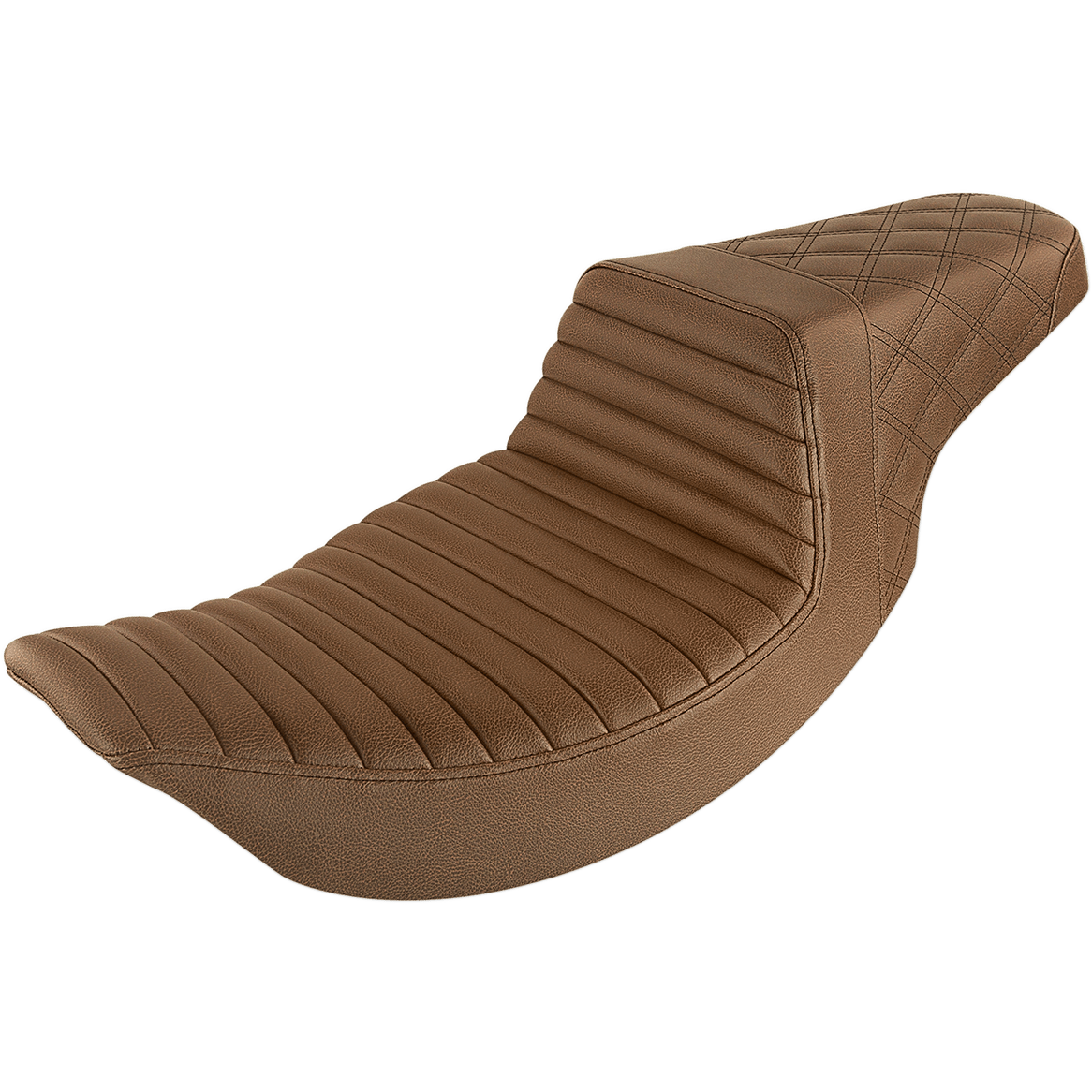 SADDLEMEN Step-Up Seat Front Tuck-n-Roll/Rear Lattice Stitch Brown 89706176BR