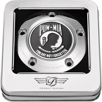 FIGURATI DESIGNS Timing Cover 5 Hole POW MIA Stainless Steel FD50TC5HSS