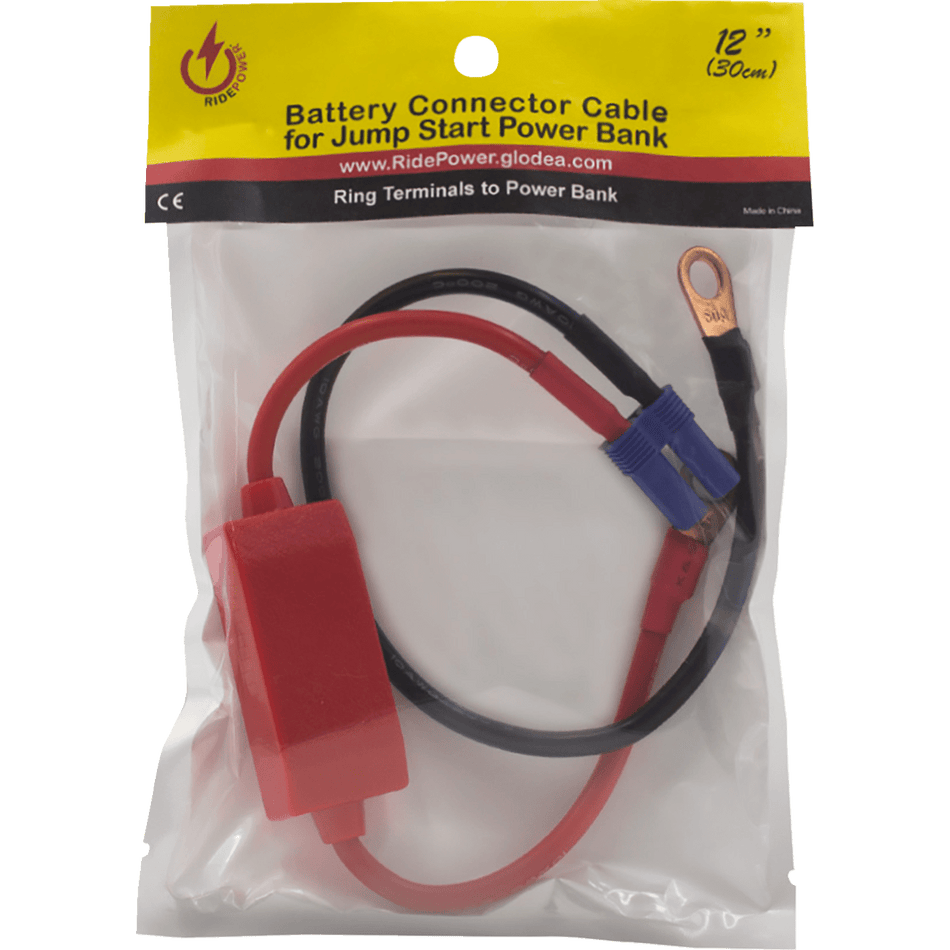 RidePower Connector Cable Battery Jump Start 12"