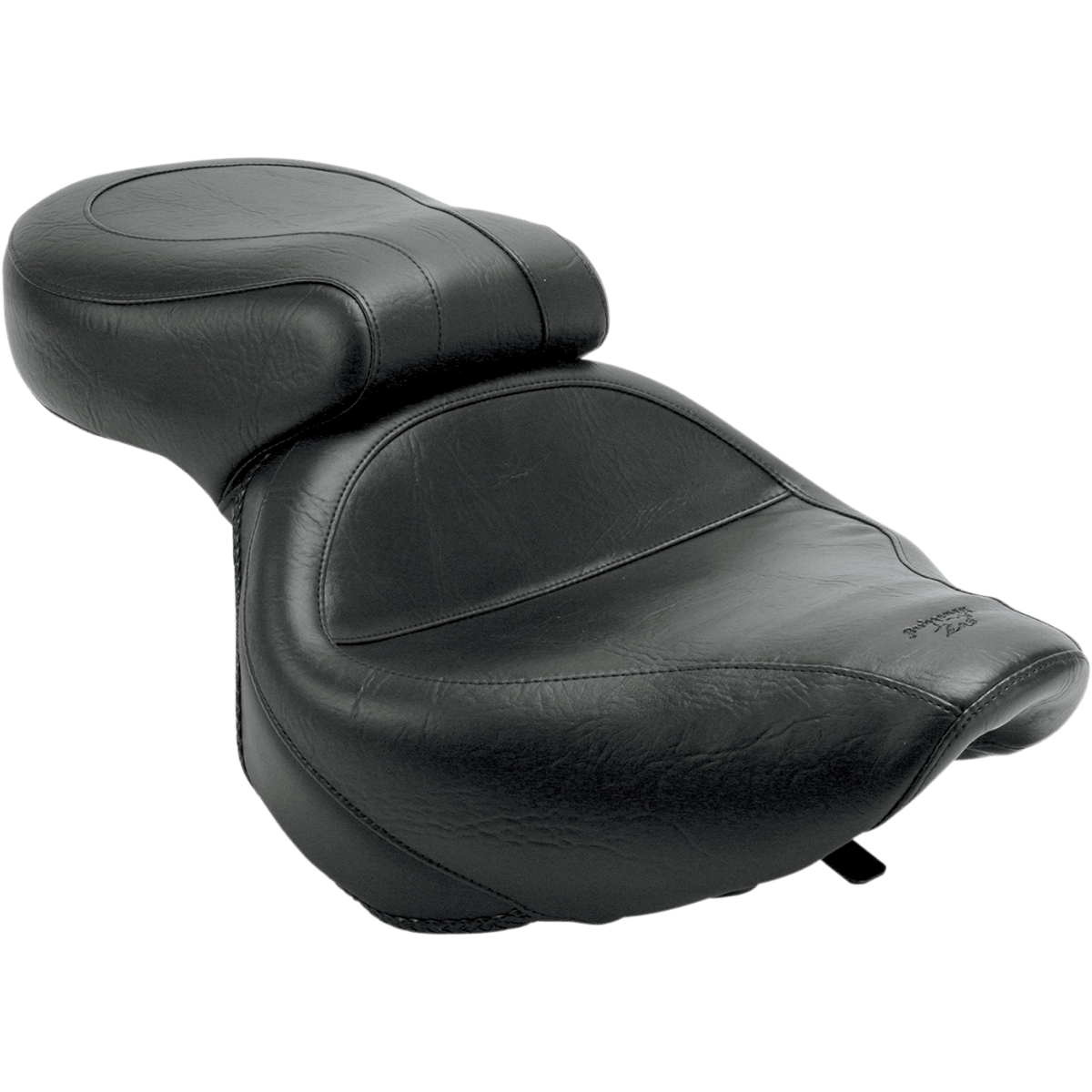 MUSTANG Seat Vintage Wide Touring Without Driver Backrest One-Piece Smooth Black VT750 75105