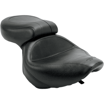 MUSTANG Seat Vintage Wide Touring Without Driver Backrest One-Piece Smooth Black VT750 75105