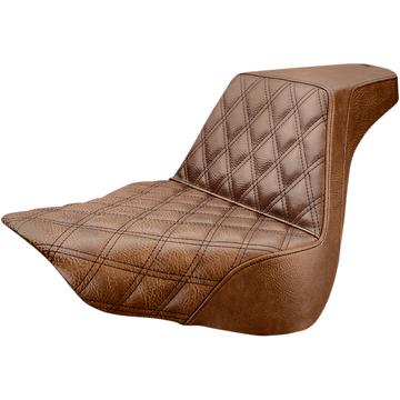 SADDLEMEN Step-Up Seat Front Lattice Stitch Brown FL/FX '18-'23 81827172BR