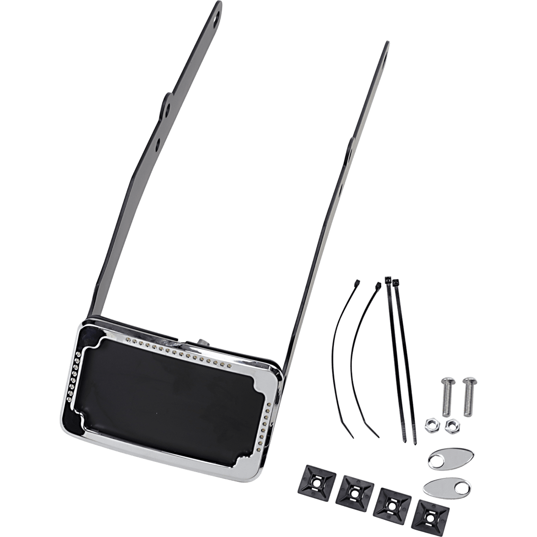 CYCLE VISIONS LP Plate Frame & Mount with Signals FLSL Chrome CV4655