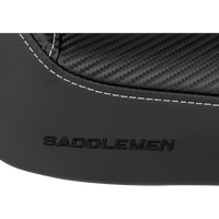 SADDLEMEN Dominator Solo Seat w/o Backrest- Black w/ Gray Stitching FXD/WG '96-'03 896040042