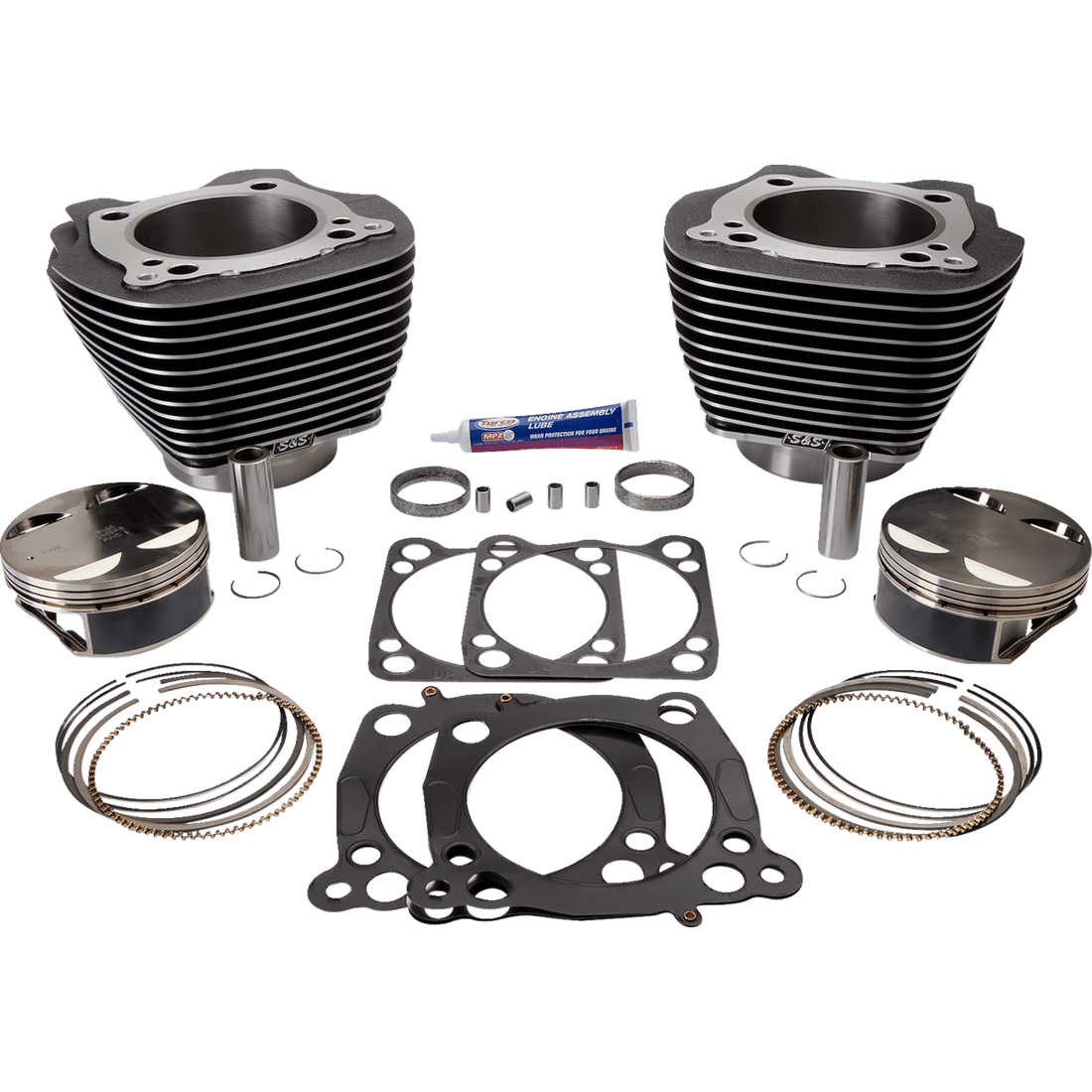 S&S CYCLE 128" Big Bore Cylinder Kit M8 Black Granite