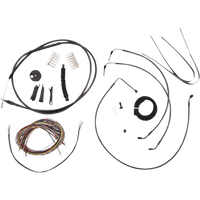 LA CHOPPERS Handlebar Cable/Brake Line Kit Complete 15" 17" Handlebars Midnight LA8154KT216M