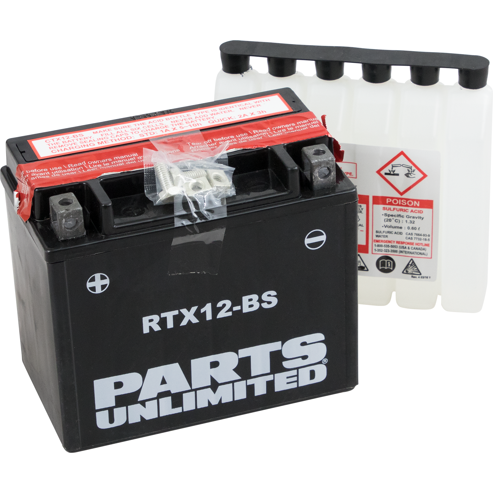 PARTS UNLIMITED AGM Battery RTX12-BS .60 L