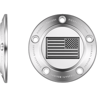 FIGURATI DESIGNS Timing Cover 5 Hole American Flag Contrast Cut Stainless Steel FD26RTC5HSS