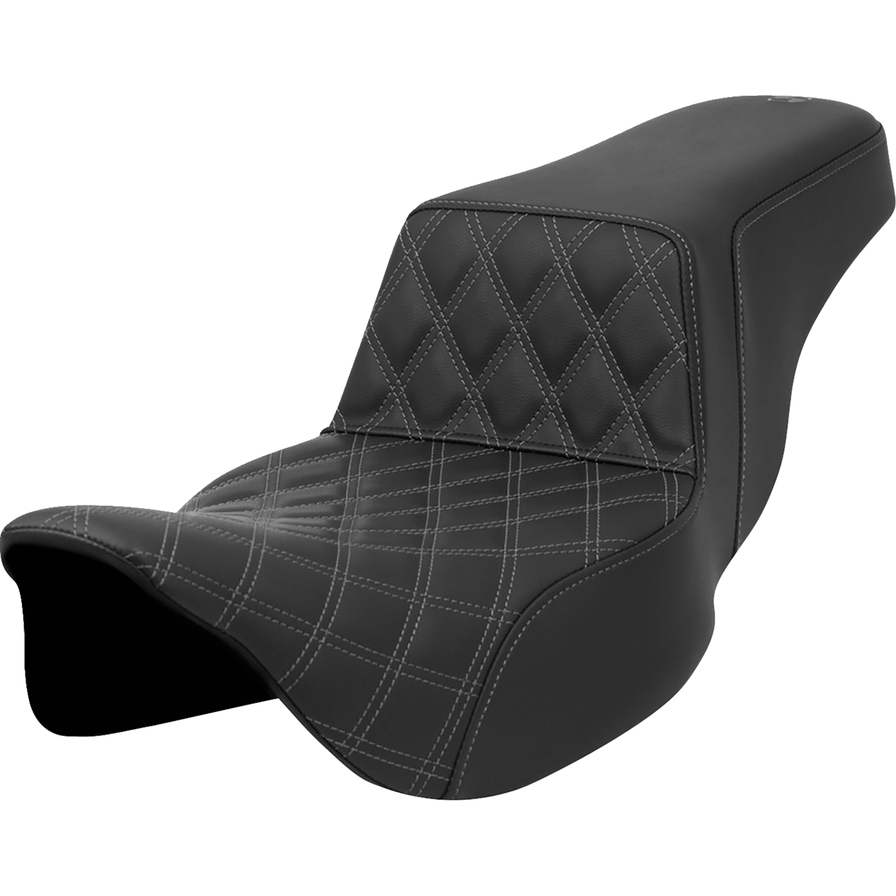 SADDLEMEN Step-Up Seat Front Lattice Stitch Gray Stitch Extended Reach FLH/FLT '08-'23 A80807E172GRE